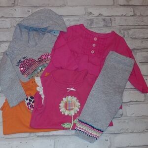 Bundle of baby girl onesies, hoodie, pants - size 6 months